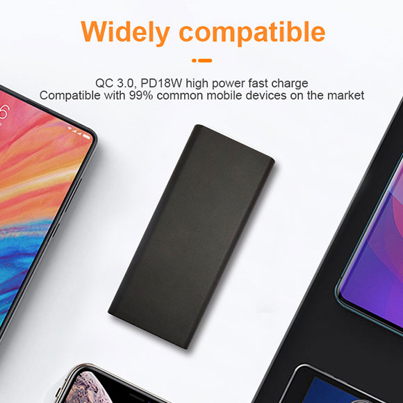 2020 newest 10000mAh small size Power Bank with type C PD port to charge pc LWS-8031